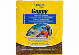 Корм "Tetra Guppy" (хлопья) для гуппи и других живородящих рыб.  картинка