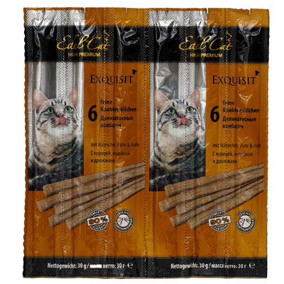 Эдель Кет Колбаска - лакомство для кошек (курица, индейка и дрожжи) 1шт