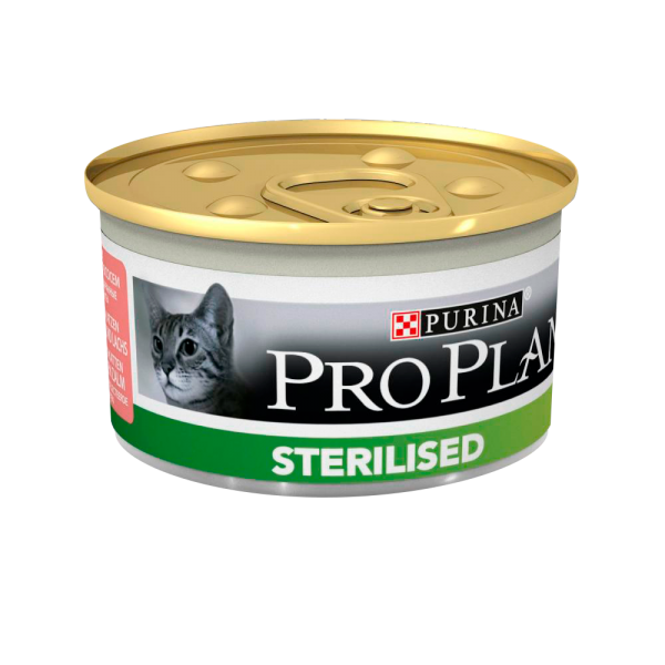 ProPlan "Sterilised" паштет влажный корм для кошек (лосось и тунец) 