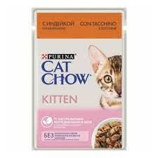 Cat Chow "Kitten" влажный корм для котят (индейка и кабачки в желе) 