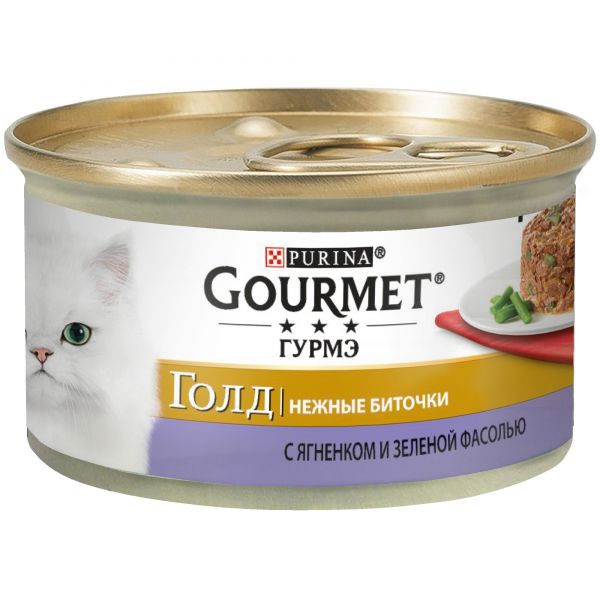 Purina Gourmet Gold Нежные биточки, корм для кошек (ягнёнок) 