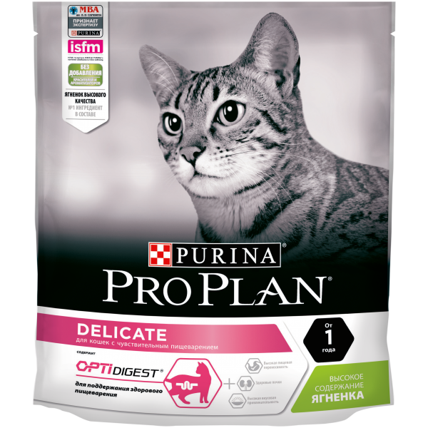 Proplan "Delicate" для кошек с чувствительным пищеварением (ягненок)  