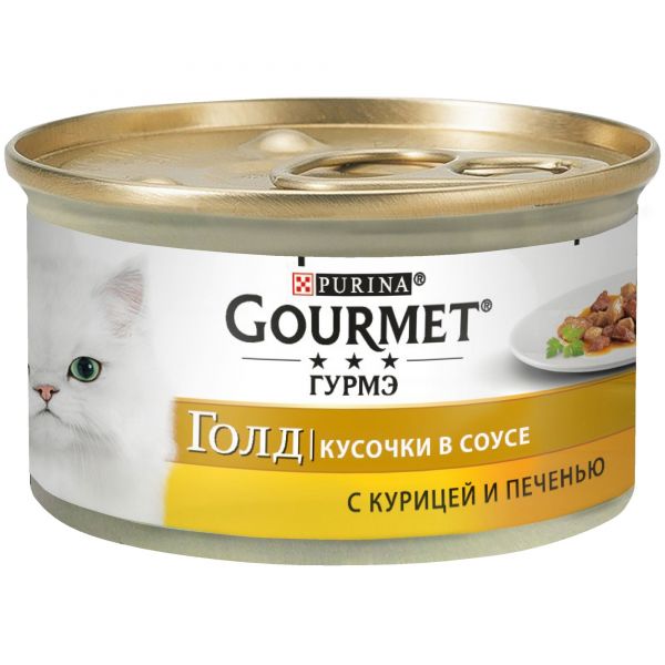 Purina Gourmet Gold влажный корм для кошек (курица и печень) 