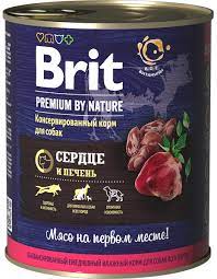 Brit Premium конс. корм для собак (сердце и печень) 850 гр.