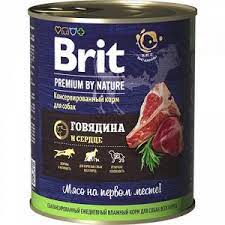 Brit Premium конс. корм для собак (говядина и сердце) 850 гр.