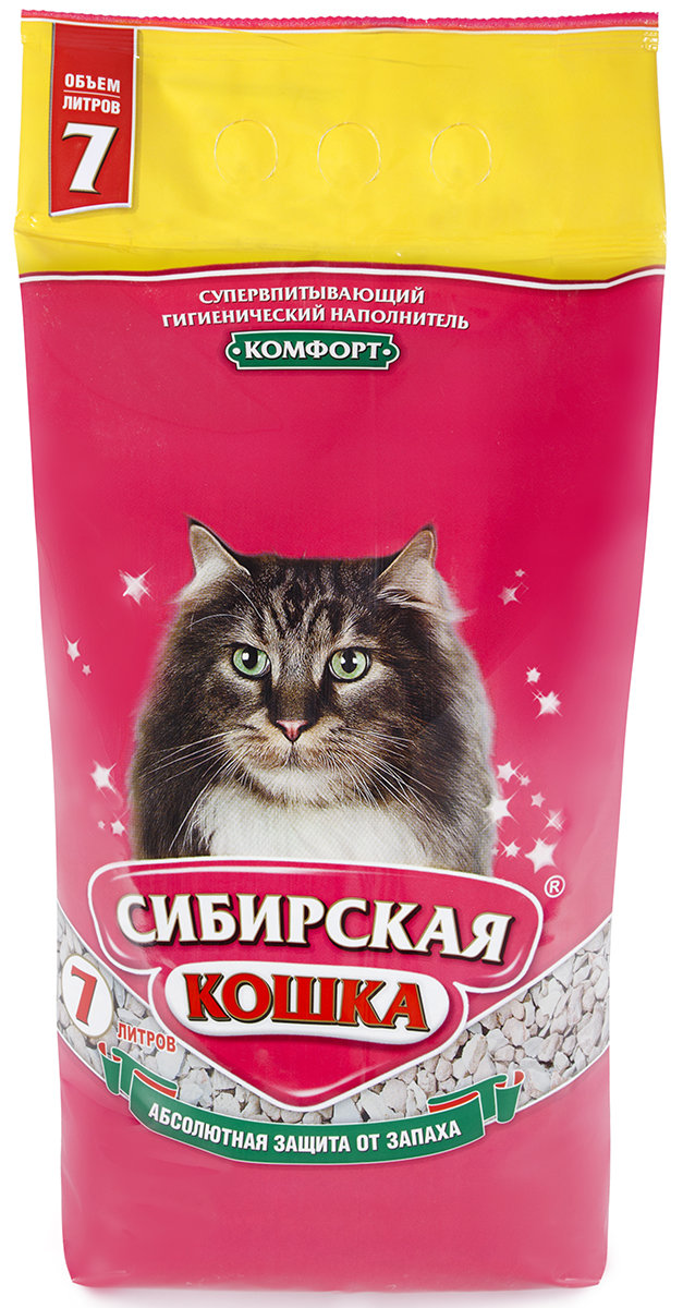 Сибирская кошка "Комфорт" (впитывающий наполнитель) 7л
