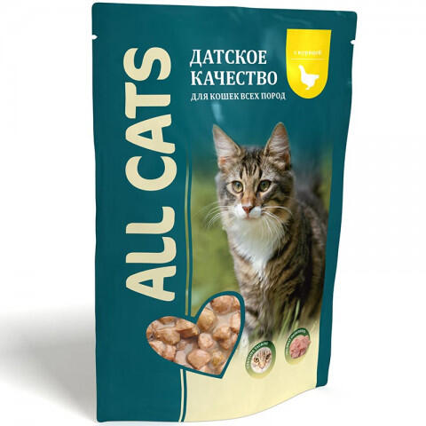 All CATS влажный корм для кошек тефтельки с курицией в соусе 