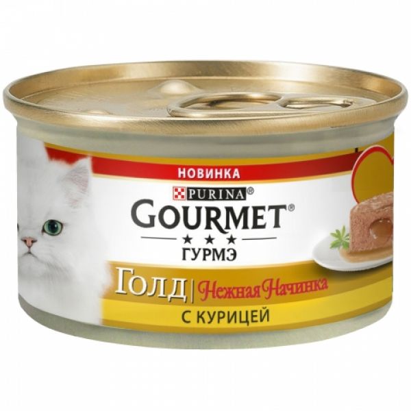 Purina Gourmet Gold Нежная начинка, влажный корм для кошек (курица) 