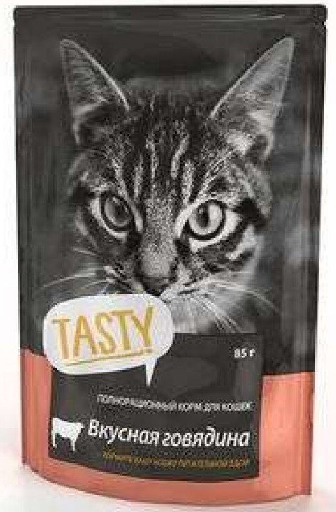 "Tasty" корм для кошек (говядина в желе) 
