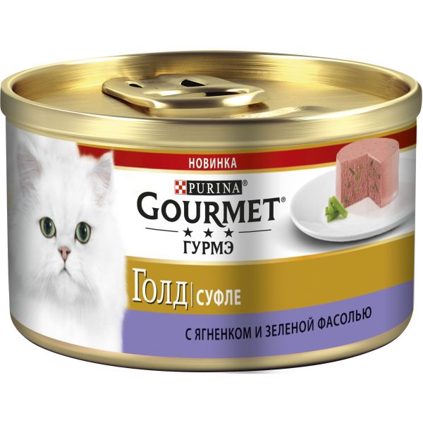 Purina Gourmet Gold суфле для кошек (ягненок и зеленая фасоль) 