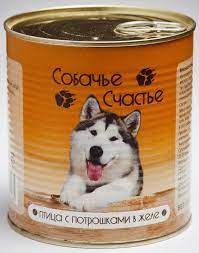 Собачье Счастье консервы для собак (Птица с потрошками в желе) 750 гр