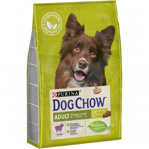Dog Chow "Adult" для взрослых собак (ягнёнок) 2.5кг