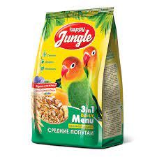 Корм для средних попугаев Happy Jungle  500г 