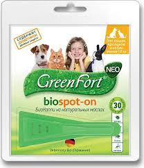 Капли от блох и клещей "GreenFort" для кошек, собак и кроликов 