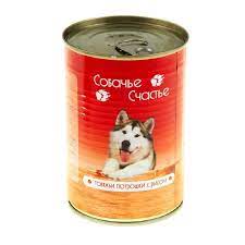 Собачье Счастье консервы для собак (говядина с потрошками в желе)
