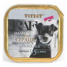 TitBit "RAF" консервированный корм для собак (курица) 100 гр.