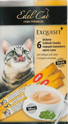 EdelCat крем-суп, лакомство для кошек (птица и печень) 