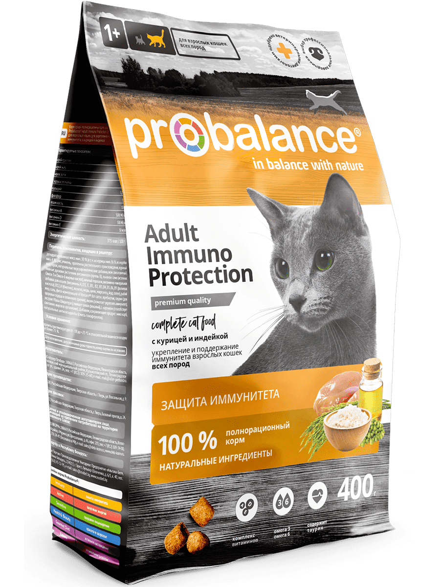 ProBalance "Adult Immuno Protection" сухой корм для кошек (курица и индейка) 