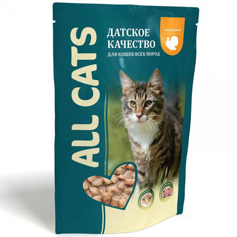 All CATS влажный корм для кошек тефтельки с индейкой в соусе 