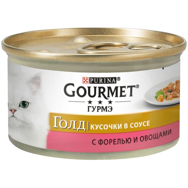 Purina Gourmet Gold влажный корм для кошек (форель и овощи) 