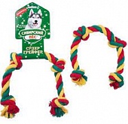 Игрушка д/соб Сибирский Пёс Грейфер цветная верёвка 4 узла D10/350мм картинка