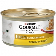 Purina Gourmet Gold Нежные биточки, корм для кошек (курица с морковью) картинка