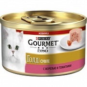 Purina Gourmet Gold суфле для кошек (с форелью и томатами) картинка